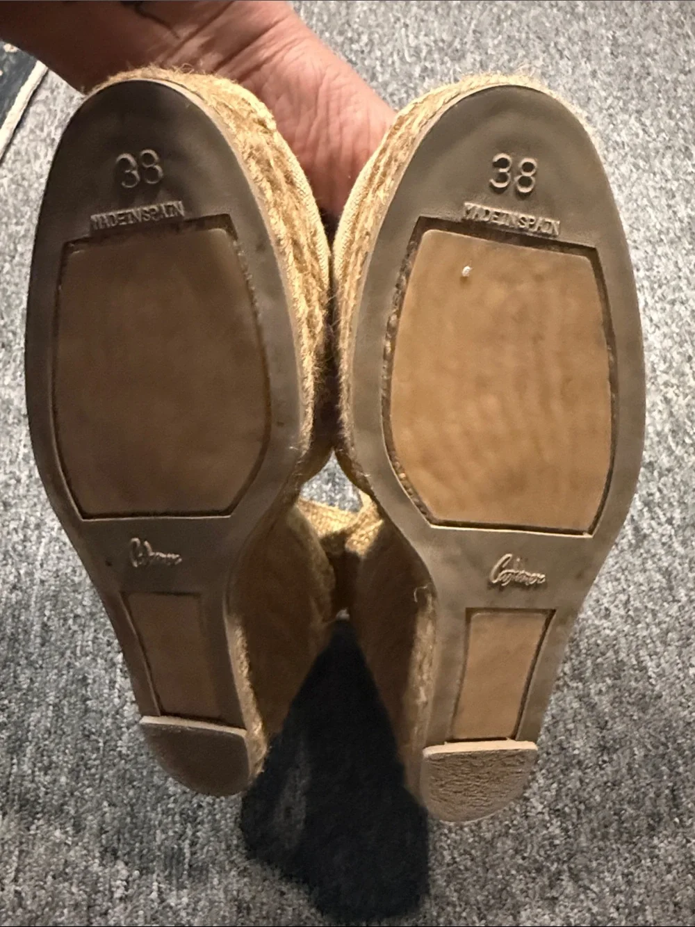 Castaner Womens Tan Espadrille Wedge Sandals with Ankle Strap size 38